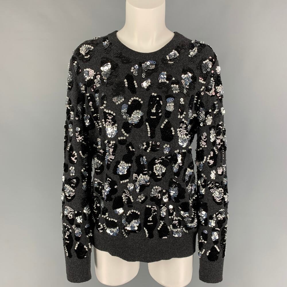 MICHAEL KORS COLLECTION Size M Charcoal Black Silver Sweater